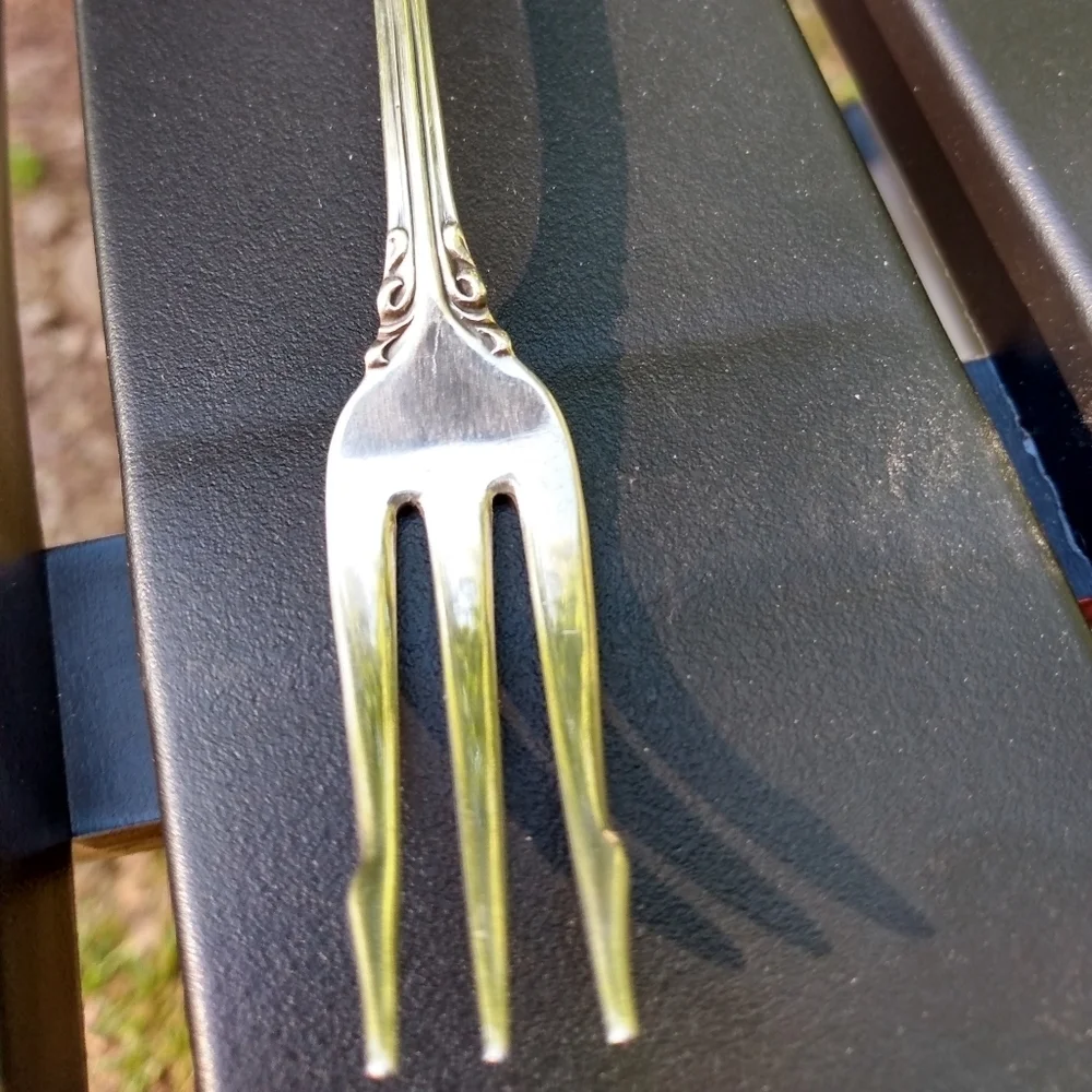 Antique Sterling & Mother of Pearl Handel Serving Forks